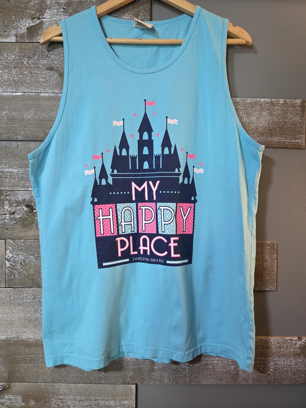Jadelynn Brooke Light Blue 'My Happy Place' Graphic Tank
